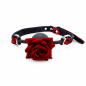 Rose Gag Noir – knebel BDSM z różą, silikonową kulką i regulowanym paskiem, bondage, odgrywanie ról