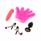 Purple Desire BDSM Set - rozbudowany zestaw BDSM z wibratorem, korkiem analnym, nasutnikami, zabawy we dwoje, krępowanie