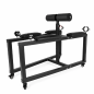 Black Control Bed – regulowane metalowe łóżko BDSM do bondage, uchwyty na nogi i ręce, mobilna konstrukcja