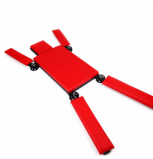 Red Cross Control – regulowany krzyż łóżko BDSM do Bondage z pasami