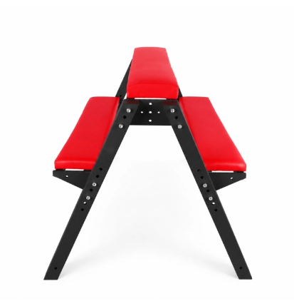 Red Position Bench – regulowany stołek BDSM do Bondage z tapicerowanymi podporami