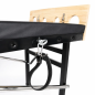 Noir Restraint Bed – łóżko BDSM do Bondage z drewnianymi dybami i pasami