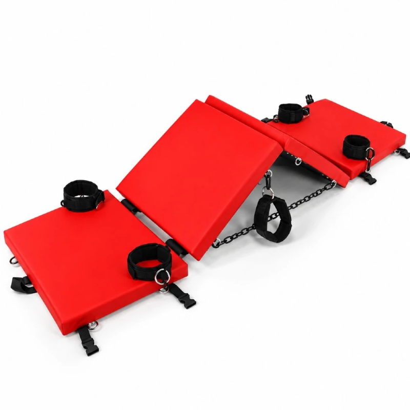 Scarlet Flex Bench – składana ławka BDSM z kajdankami, łańcuchami i regulacją pozycji, składana konstrukcja Scarlet Flex Bench – składana ławka BDSM z kajdankami, łańcuchami i regulacją pozycji, składana konstrukcja