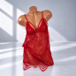 Red Flower - czerwony koronkowy komplet bielizny erotycznej z koszulką i stringami, rozmiar UNI Red Flower - czerwony koronkowy komplet bielizny erotycznej z koszulką i stringami, rozmiar UNI