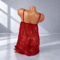 Red Flower - czerwony koronkowy komplet bielizny erotycznej z koszulką i stringami, rozmiar UNI Red Flower - czerwony koronkowy komplet bielizny erotycznej z koszulką i stringami, rozmiar UNI