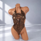Wild Leopard Lace – erotyczne body w panterkę z wiązanym dekoltem, rozmiar UNI Wild Leopard Lace – erotyczne body w panterkę z wiązanym dekoltem, rozmiar UNI