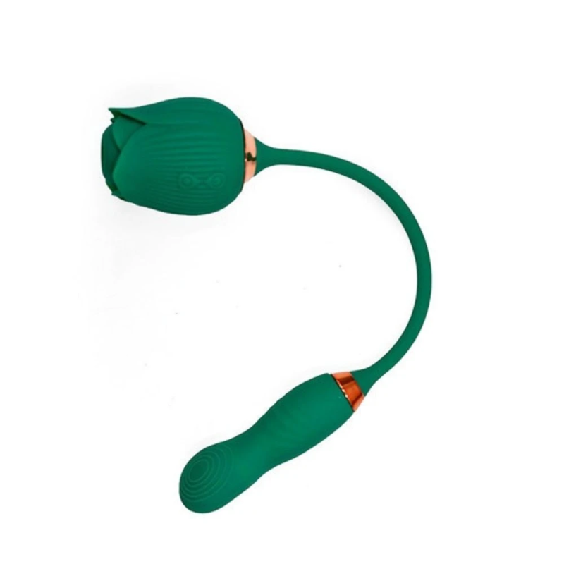 AeroPulse Duo – powietrzny stymulator łechtaczki i wibrator 2w1 róża