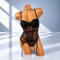 Black Fantasy – czarny komplet erotyczny z gorsetem, stringami i paskami do pończoch, różne rozmiary Black Fantasy – czarny komplet erotyczny z gorsetem, stringami i paskami do pończoch, różne rozmiary