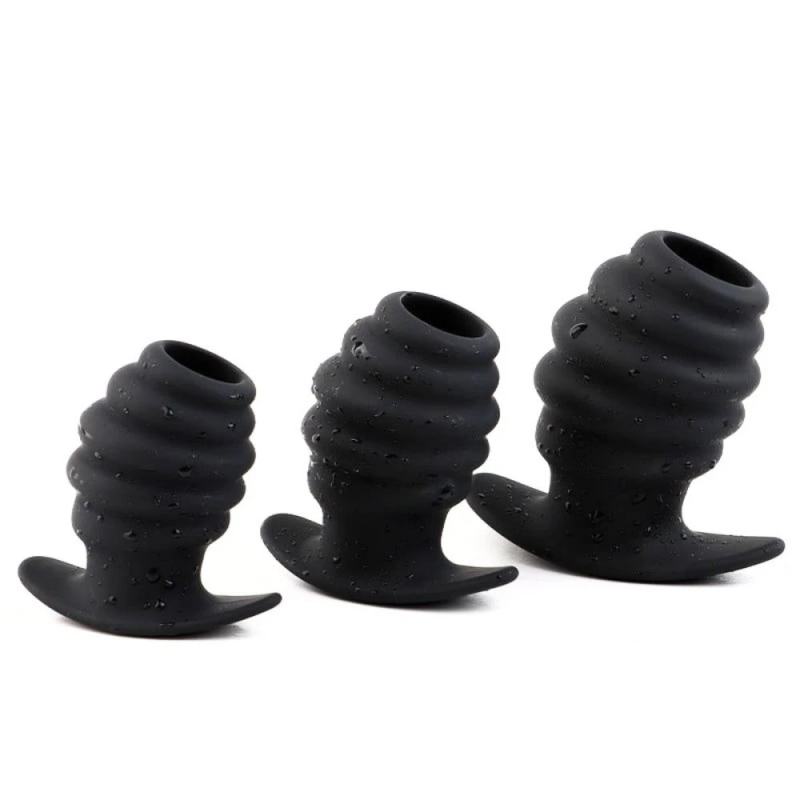 Hollow Anal Plug Set – zestaw 3 korków analnych, plugi analne w różnych rozmiarach, silikonowe