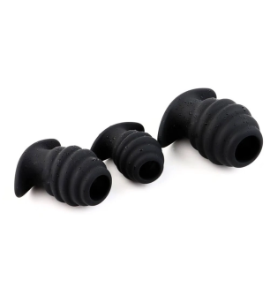 Hollow Anal Plug Set – Zestaw Karbowanych Zatyczek Analnych z Silikonu