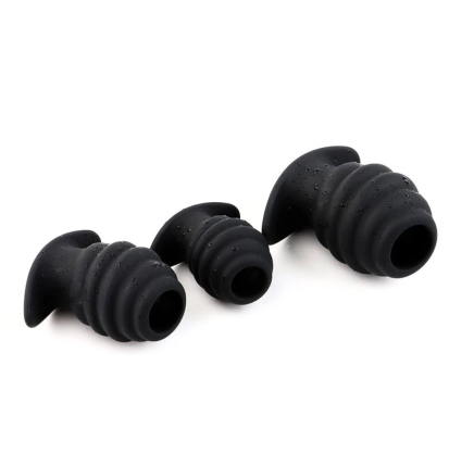 Hollow Anal Plug Set – Zestaw Karbowanych Zatyczek Analnych z Silikonu