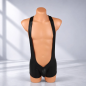 Black Edge – czarne body męskie z głębokim wycięciem i efektem skóry, różne rozmiary Black Edge – czarne body męskie z głębokim wycięciem i efektem skóry, różne rozmiary