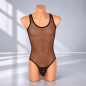 Mesh Shadow – czarne męskie body z siateczki z głębokim wycięciem, różne rozmiary