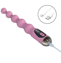 Wibrator analny silikonowy z wyświetlaczem LED, ładowanie USB