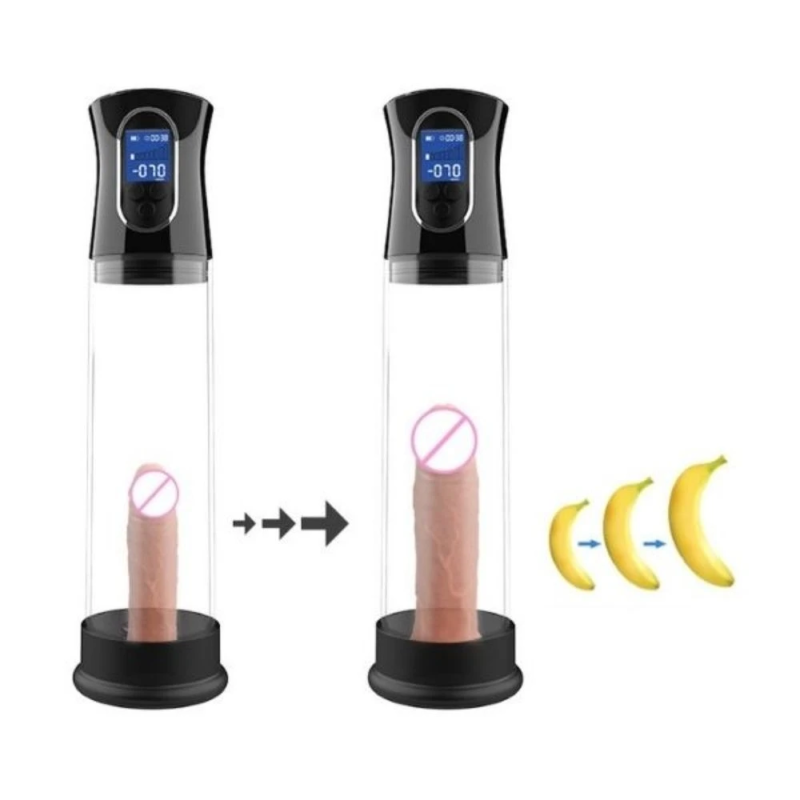 Elektryczna pompka do penisa Power Pump Pro z wyświetlaczem LCD i cylindrem próżniowym