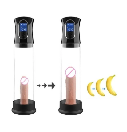 Elektryczna pompka do penisa Power Pump Pro z wyświetlaczem LCD i cylindrem próżniowym