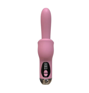 Wibrator Rabbit z funkcją ssania i wyświetlaczem LED, różowy