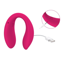 Mini wibrator U-Shape ładowany USB – silikonowy wibrator do majtek z pilotem