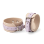 Velvet Biothane Cuffs Beż/Lawenda – regulowane kajdanki BDSM premium Soft Touch
