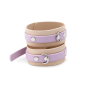 Velvet Biothane Cuffs Beż/Lawenda – regulowane kajdanki BDSM premium Soft Touch