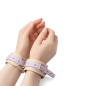 Velvet Biothane Cuffs Beż/Lawenda – regulowane kajdanki BDSM premium Soft Touch