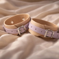Velvet Biothane Cuffs Beż/Lawenda – regulowane kajdanki BDSM premium Soft Touch
