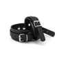 Velvet Control Black – kajdanki Biothane Premium, czarne z metalową klamrą