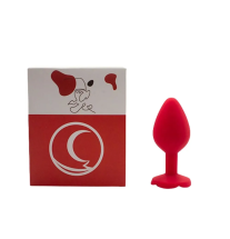 Czerwony korek analny średni – zestaw z opakowaniem, elegancki silikonowy plug analny