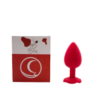 Czerwony korek analny duży – zestaw z opakowaniem, elegancki silikonowy plug analny