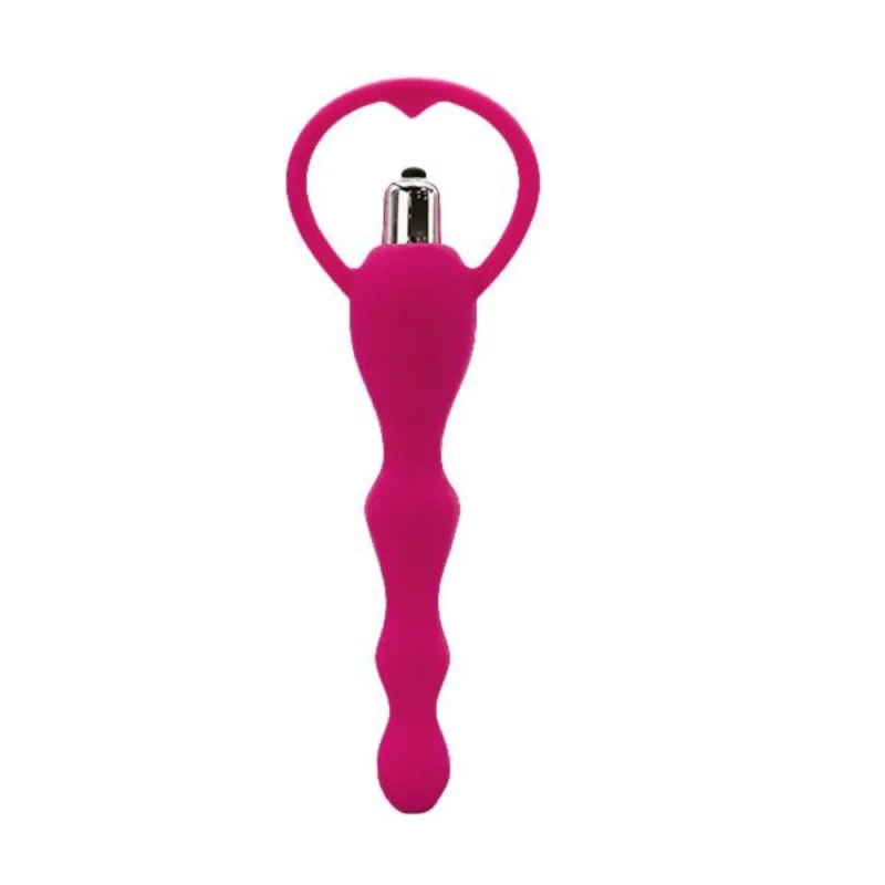 Silikonowy wibrator Beads Heart – różowa sonda analna z wibracją Silikonowy wibrator Beads Heart – różowa sonda analna z wibracją