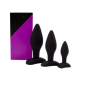 Zestaw 3 korków analnych silikonowych Trio Black – plugi analne w różnych rozmiarach Zestaw 3 korków analnych silikonowych Trio Black – plugi analne w różnych rozmiarach