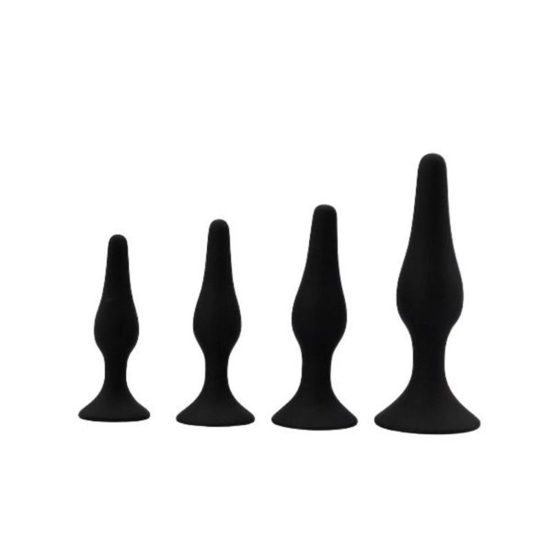 Black Steps – zestaw 4 silikonowych korków analnych, plugi analne w różnych rozmiarach Black Steps – zestaw 4 silikonowych korków analnych, plugi analne w różnych rozmiarach