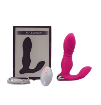 Korek analny, wibrujący, różowy z pilotem i kablem USB