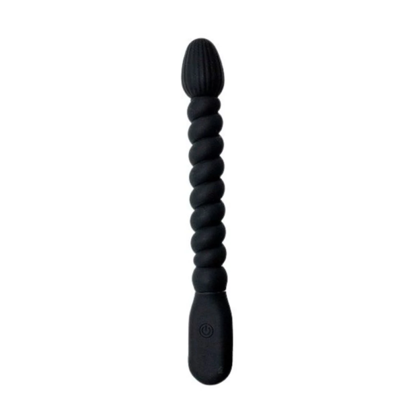 Black Spiral Pro – wibrator analny premium, silikonowa sonda analna USB