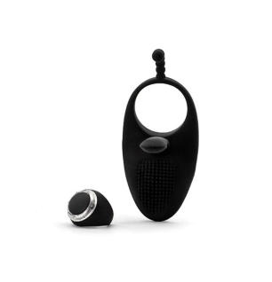 Coco Noir Pro – silikonowy wibrator z pilotem, stymulatorem i pierścieniem erekcyjnym