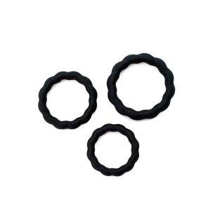 Zestaw 3 silikonowych pierścieni erekcyjnych z wypustkami w różnych rozmiarach