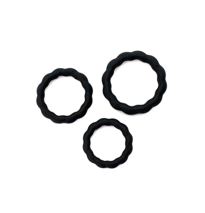 Zestaw 3 silikonowych pierścieni erekcyjnych z wypustkami w różnych rozmiarach