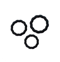 Zestaw 3 silikonowych pierścieni erekcyjnych z wypustkami w różnych rozmiarach