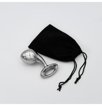 Stalowy korek analny w komplecie z welurowym etui