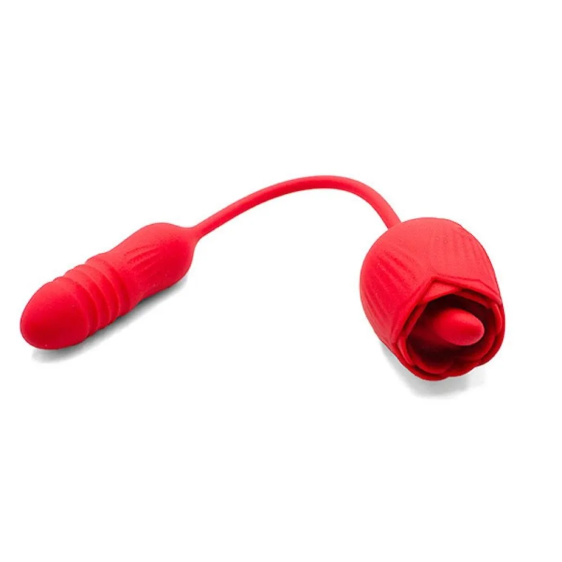 Red Temptation Duo – podwójne jajeczko wibracyjne z funkcją ssania, intensywna stymulacja, USB