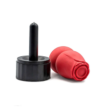 Masturbator męski w kształcie róży, czerwony, zestaw z bazą