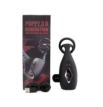 Nakładka na penisa Poppy 3.0 – wibrująca, podwójny pierścień | fetysh.pl