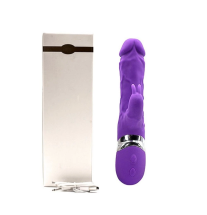 Zestaw: wibrator króliczek violet z pudełkiem i kablem USB