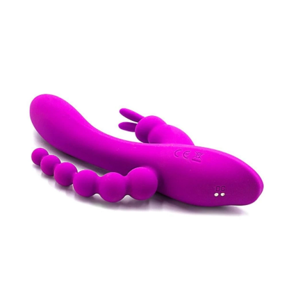 Violet Rush Rabbit – wibrator Króliczek 3w1 Premium, podwójna stymulacja G-Spot, USB