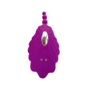 Fioletowy wibrator silikonowy w kształcie muszli – widok przód