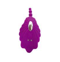 Fioletowy wibrator silikonowy w kształcie muszli – widok przód