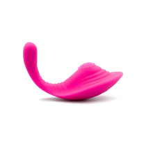 Różowy ergonomiczny wibrator o zakrzywionym kształcie – widok boczny