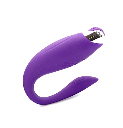 Fioletowy wibrator typu U z końcówką stymulującą